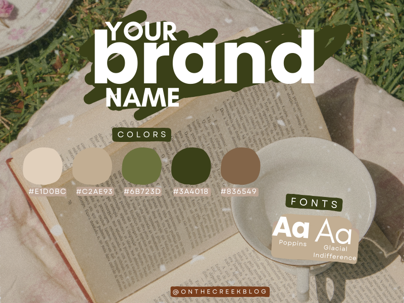 cottagecore inspired brand kits | on the creek blog // www.onthecreekblog.com