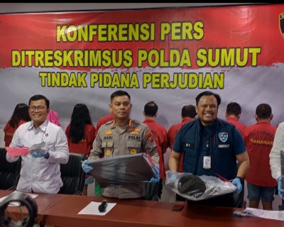 Tempo 6 Bulan, Subdit Cyber Poldasu Berhasil Ungkap Perjudian Online Dengan 7 kasus dan 16 tersangka