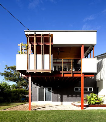 Front Minimalist Home Design with Black And White Color