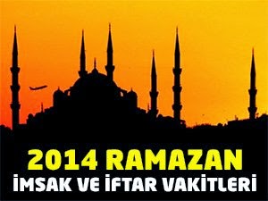 istanbul 2014 ramazan imsakiyesi