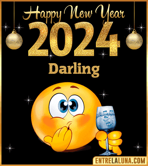 Gif wishes Happy New Year 2024 animated Darling