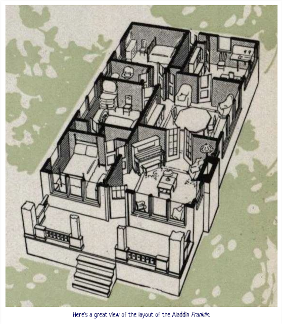 black and white image with green accents, Aladdin Franklin floor plan