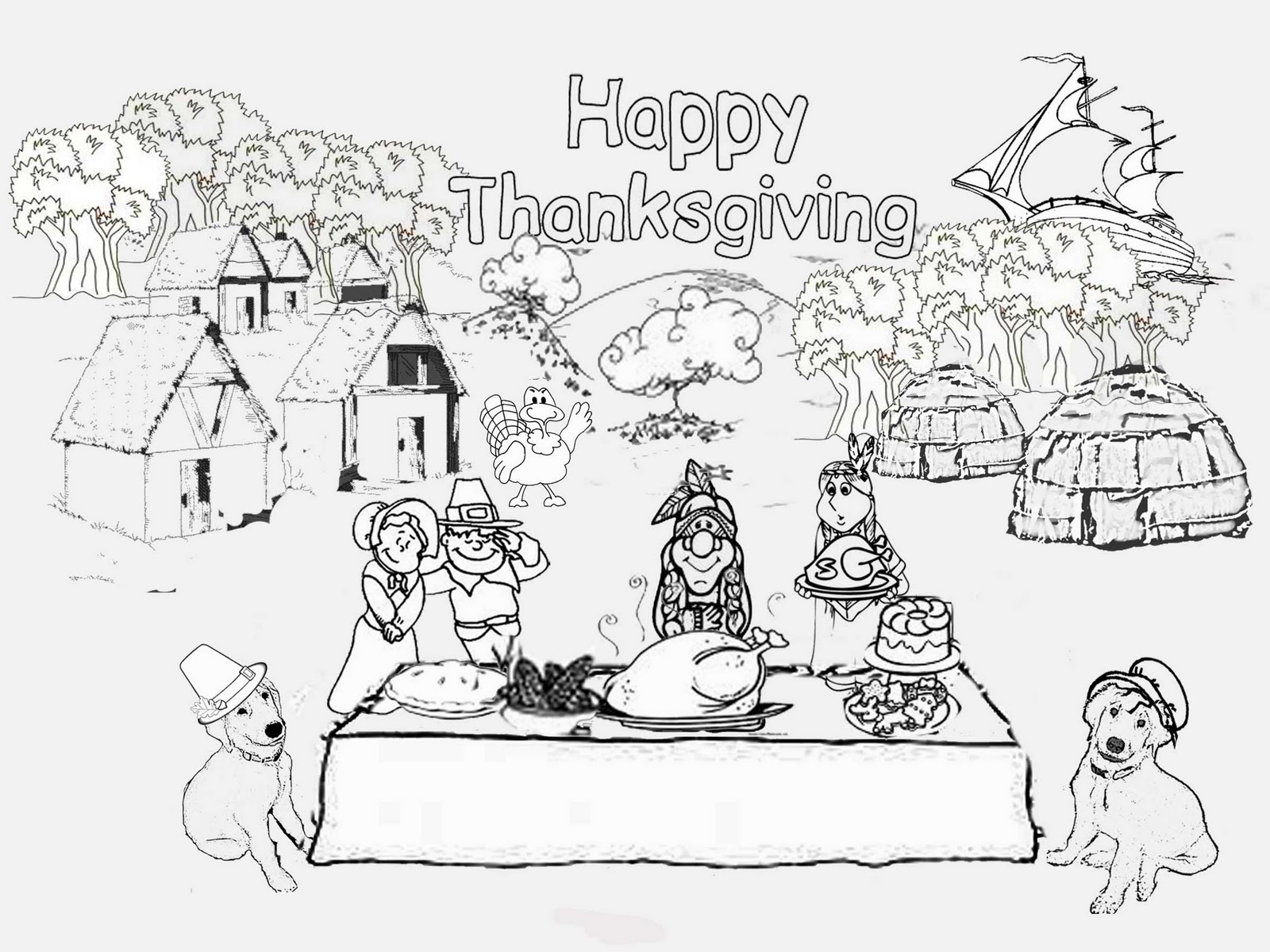 Free Printable Thanksgiving Pilgrim Coloring Pages Bltidm