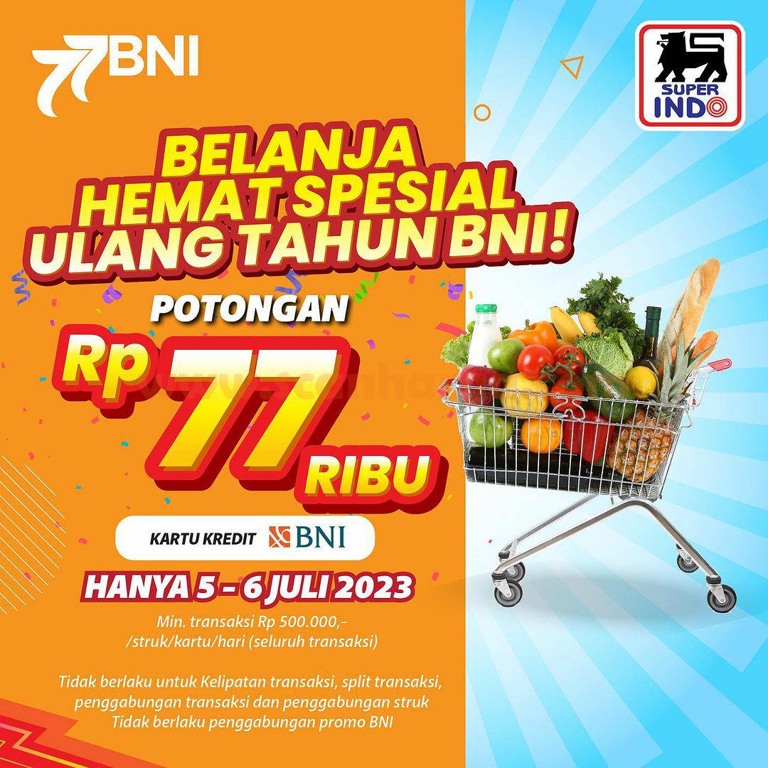 Promo SUPERINDO HUT BNI 77 - Potongan Rp. 77.000