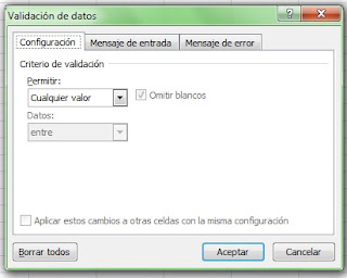 Validación de datos Excel 2007