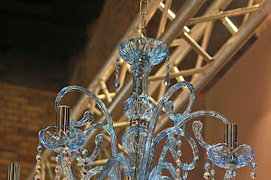 Lampadari di murano con gocce di cristallo swarovski: Blue Sapphire