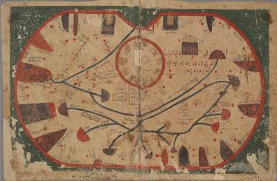 Sicily map from 11th century Islamic manuscript at Bodleian Library