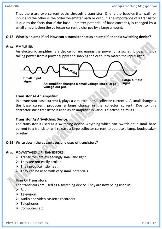 electronics-question-answers-physics-10th