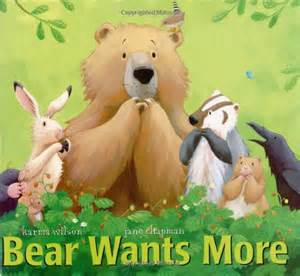 Karma Wilson book projects, including an art activity for Bear Wants More