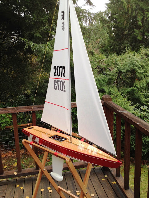 Wooden RC sailboat beautiful wood art boat