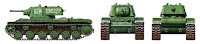 Tamiya 1/48 RUSSIAN KV-1B W/APPLIQUE ARMOR (32545) Color Guide & Paint Conversion Chart　