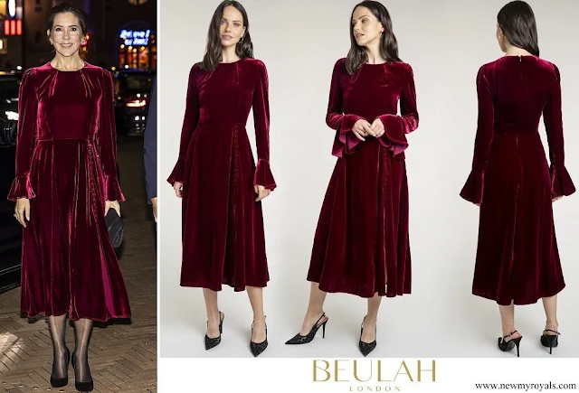 Crown Princess Mary wore Beulah London Yahvi cherry velvet dress