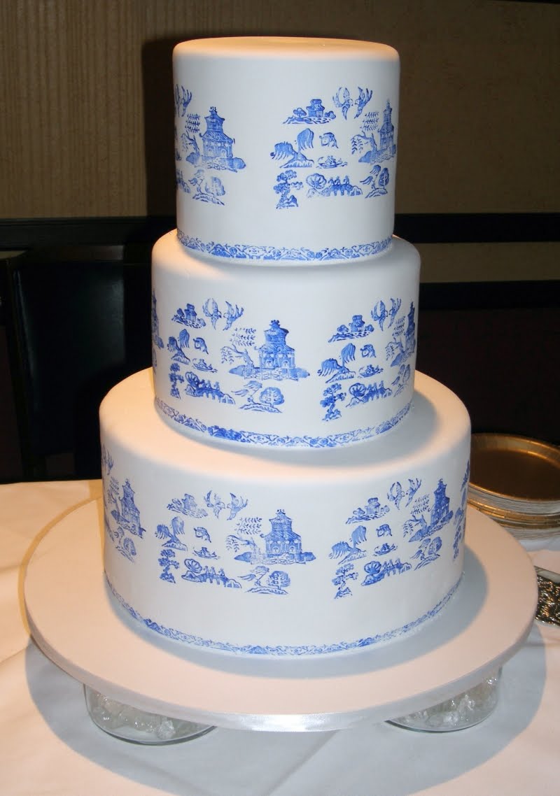 blue and black wedding cake