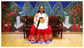 Wearing a Hanbok in Korea, traditional clothing