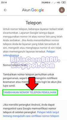 merubah nomor hp di gmail