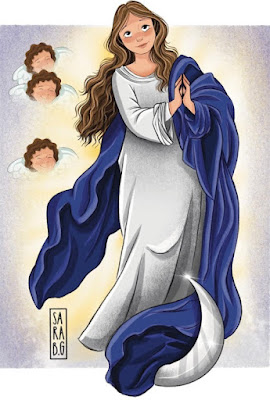 Dibujo de Inmaculada Concepción para niños