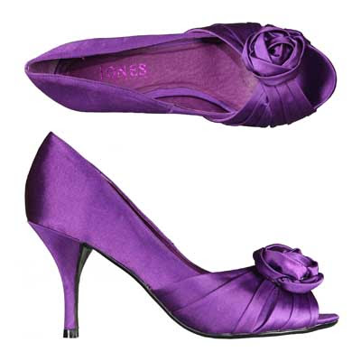 white dress Purple weddings shoes