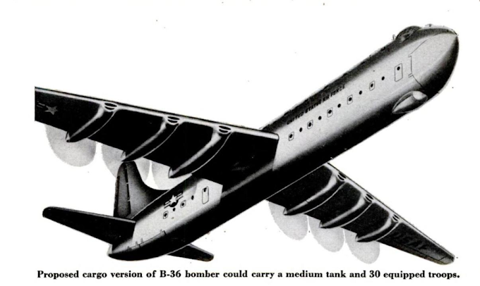 The 1950 B-36 cargo version concept