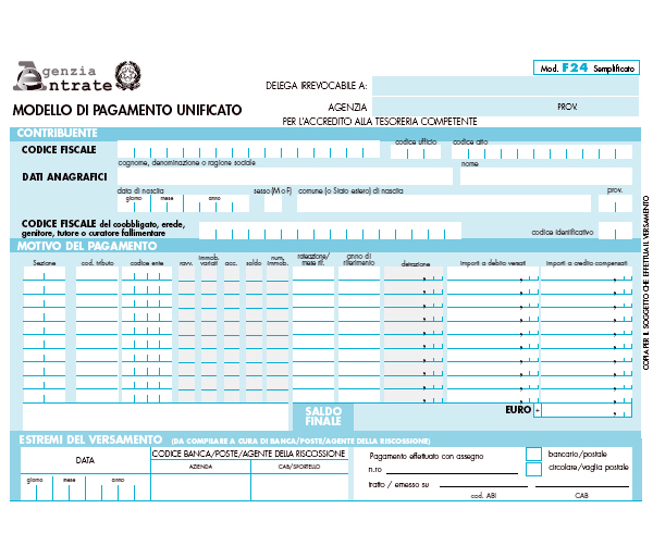 Futuromolise Nasce Il Modello F24 Semplificato