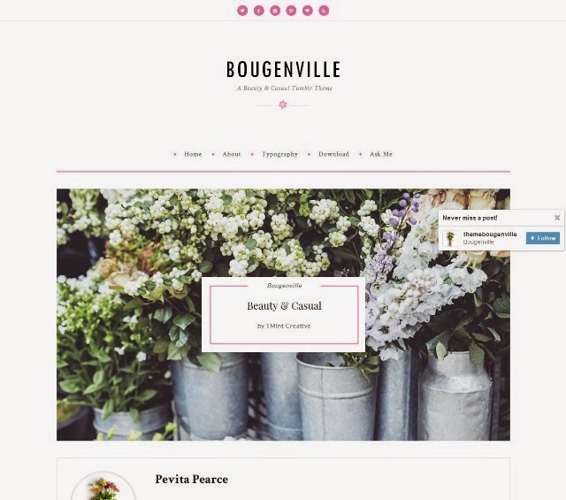 Bougenville Beautiful & Casual Tumblr Theme