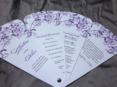 Modern Wedding Program on Blush Paperie  Petal Fan Wedding Programs