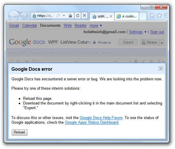 google docs hates IE9