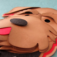 Dimensional Dog Card with Faux Leather Nose and Collar