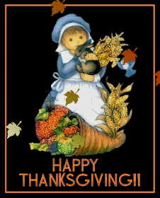  A woman holding a thanksgiving  bunny and leaves are falling