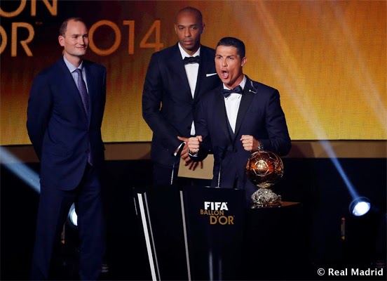 Cristiano Ronaldo gana tercer Balón de Oro grito celebración