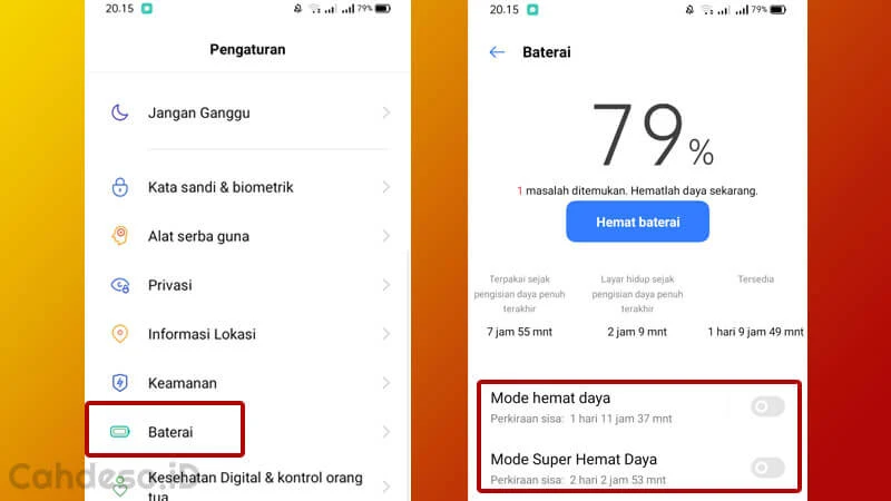 Mengaktifkan Mode Hemat Daya di Realme C2