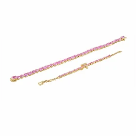 Pink Sapphire Initial Bracelet