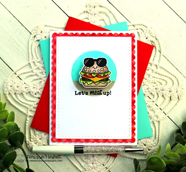 Let's Meat Up Card by Larissa Heskett for Newton's Nook Designs using Buns Out and Frames & Flags Die Set