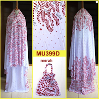 mukena katun rayon motif padi merah