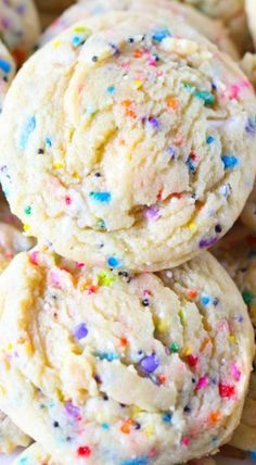 These soft sprinkle sugar cookies are made with a pudding mix!