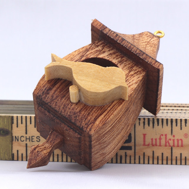 Miniature Birdhouse Ornament, Handmade from Reclaimed Hardwoods and Finished with Blend Of Beeswax and Mineral Oil, Collectable