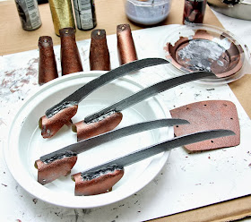 Painting Freddy Krueger glove parts