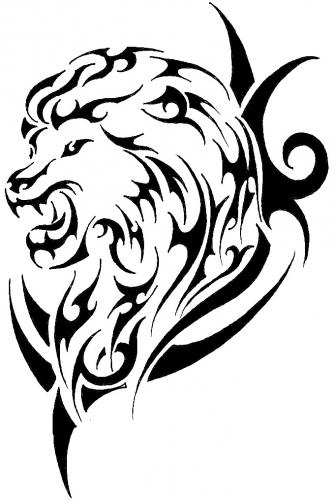 tribal lion tattoo. lion tattoo design.