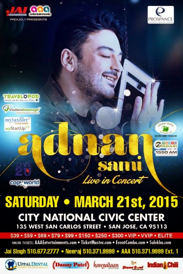 Adnan Sami Live in concert in Bay Area