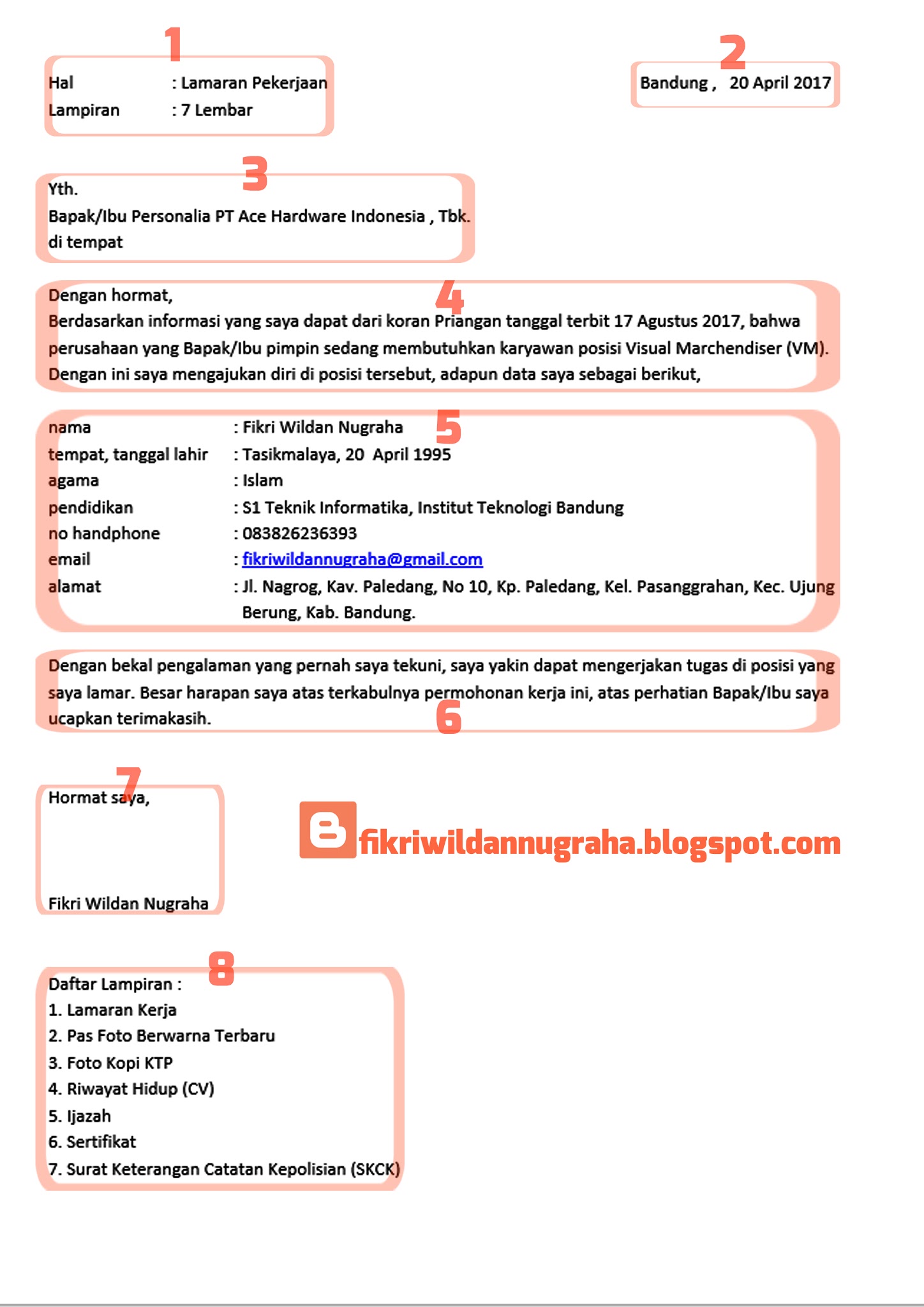Kerangka Surat Lamaran Pekerjaan ~ contoh surat lamaran