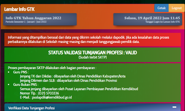 Cek Info GTK Realisasi Pembayaran Tunjangan Profesi Guru (TPG) Triwulan 1 Tahun 2022