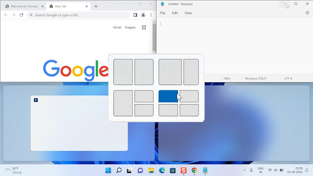 Windows 11 - Snap Layouts