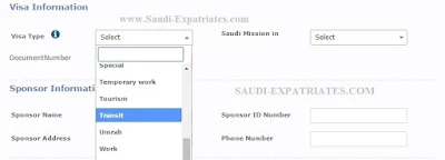 SAUDI TRANSIT VISA APPLICATION FORM ONLINE