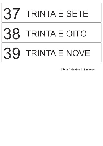 Fichas Numeradas 30 a 39