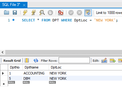 MYSQL DATABASE WHERE CLAUSE