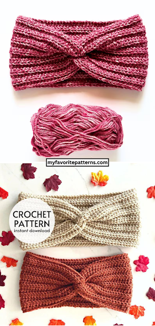 Easy Knit Look Twisted Earwarmer Crochet Pattern