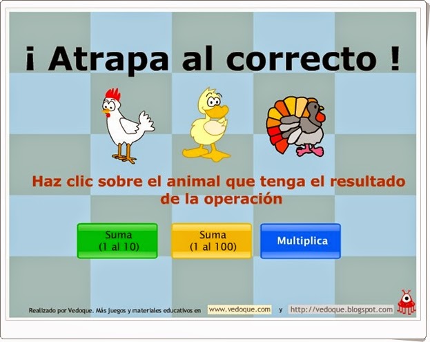 "¡Atrapa al correcto!" (Juego de cálculo mental de Primaria)