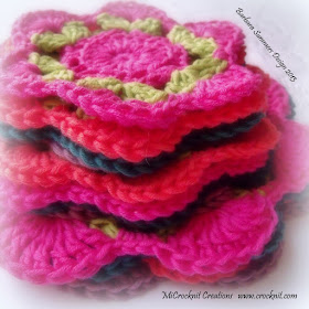 crochet coasters doilys pink green orange purple