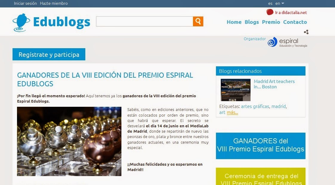 http://espiraledublogs.org/comunidad/Edublogs/recurso/ganadores-de-la-viii-edicion-del-premio-espiral-ed/32392934-1542-460b-a916-4a1e8c8f781c