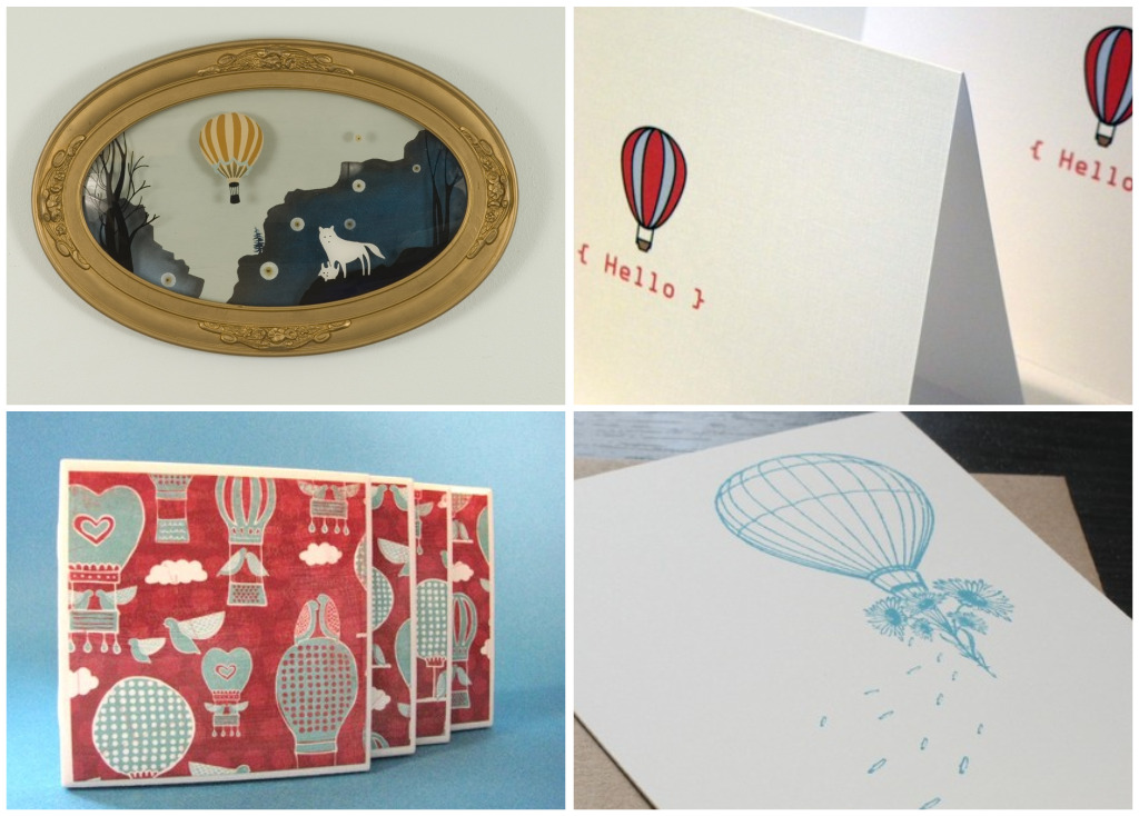 4) Hot Air Balloon Limited Edition Screen Print, $40.00, Jen Skelley