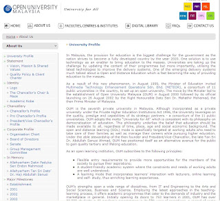 page of open university